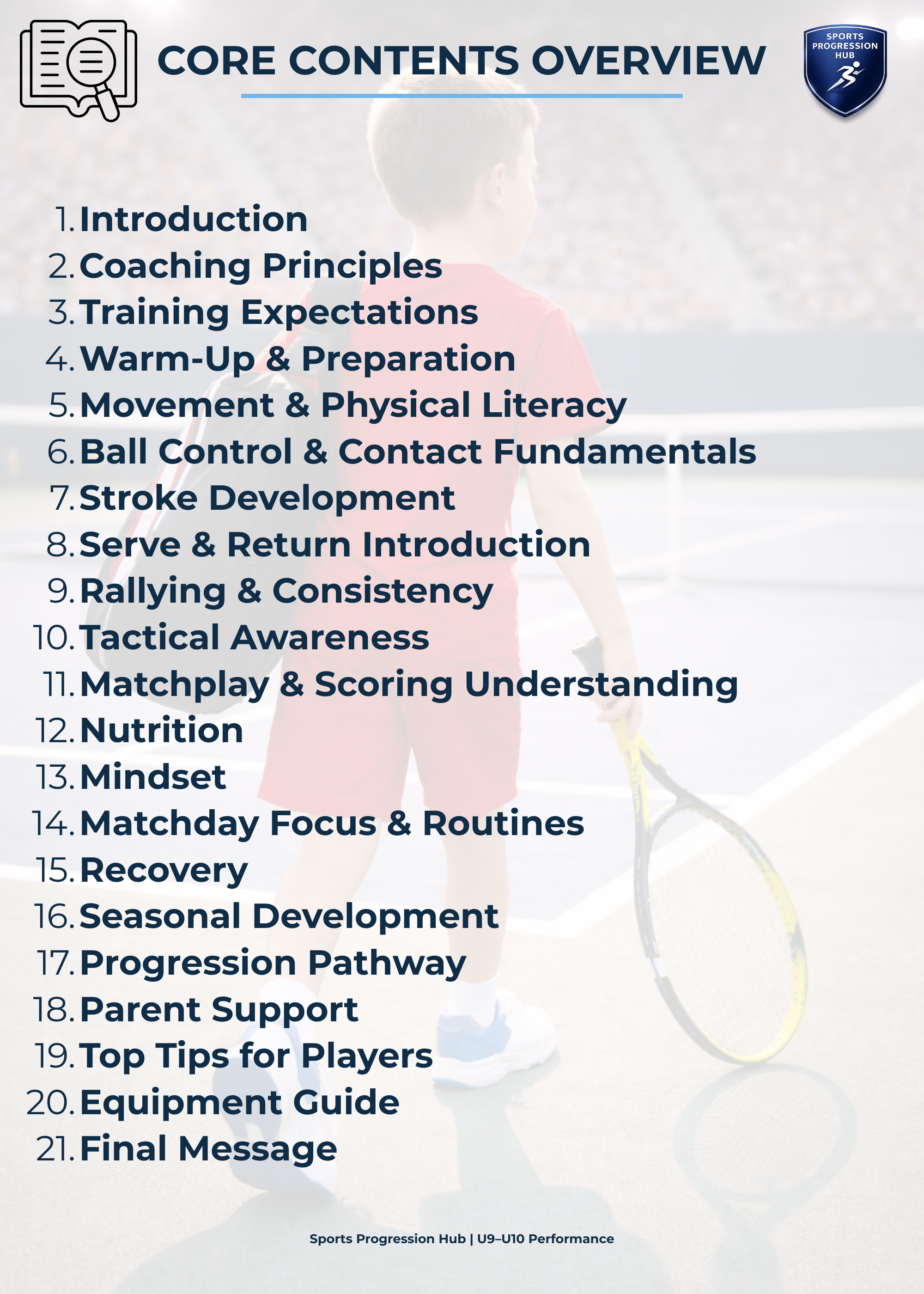 Tennis Development Guide - U9/U10 (Performance Edition)