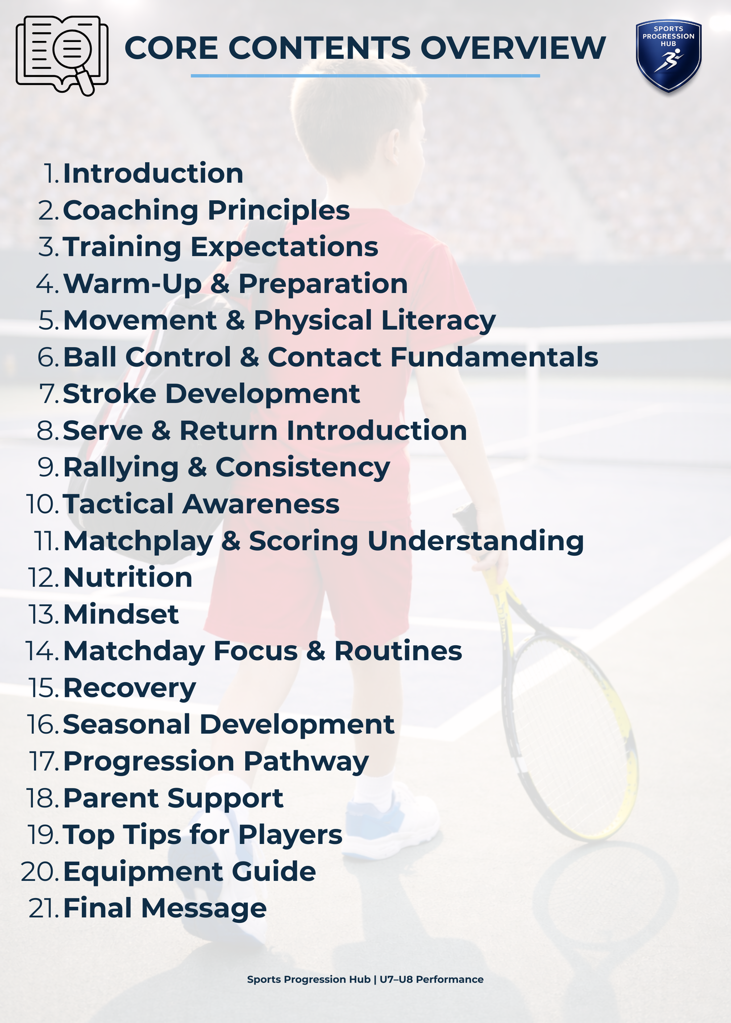 Tennis Development Guide - U7/U8 (Performance Edition)