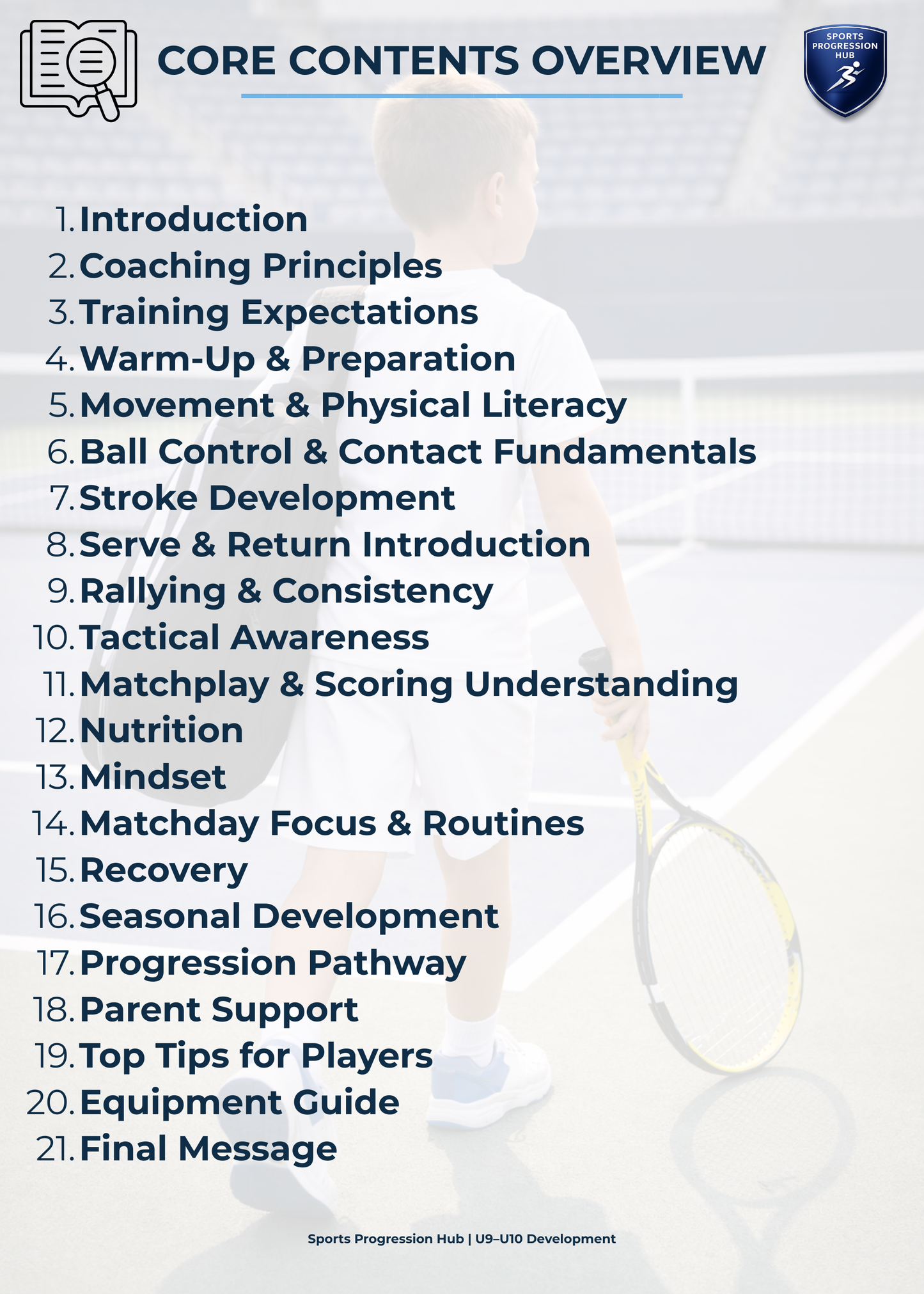 Tennis Development Guide - U9/U10 (Development Edition)
