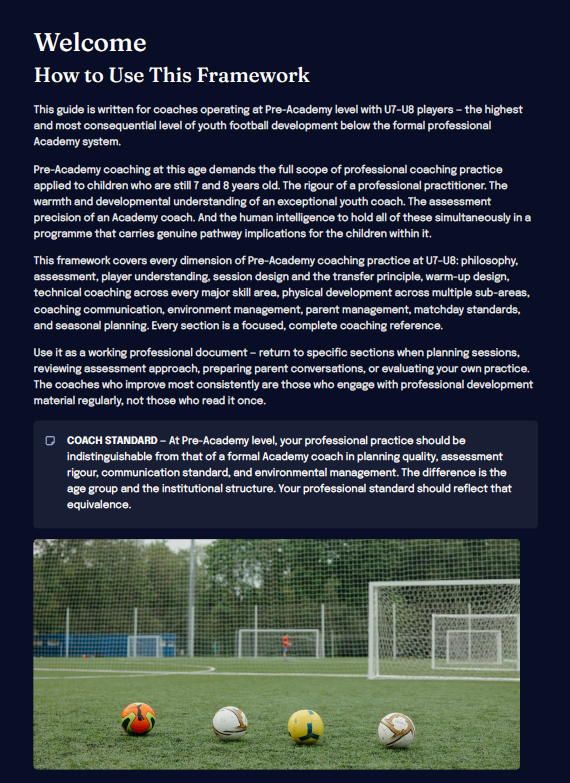 U7–U8 Pre-Academy Football Development Framework (Coaches)