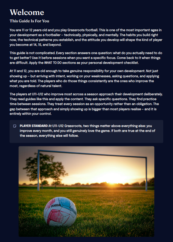 U11–U12 Grassroots Football Development Framework (Players)