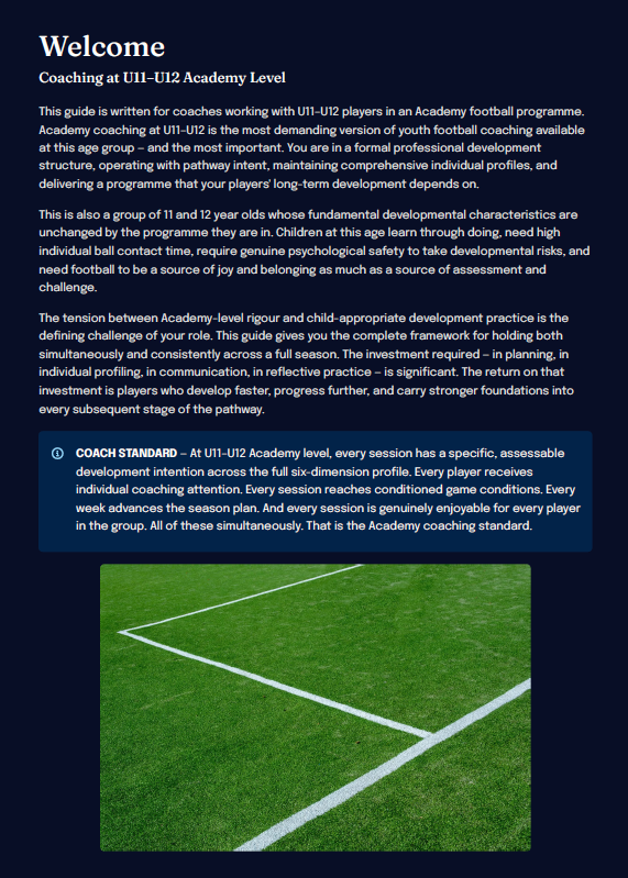 U11–U12 Academy Football Development Framework (Coaches)