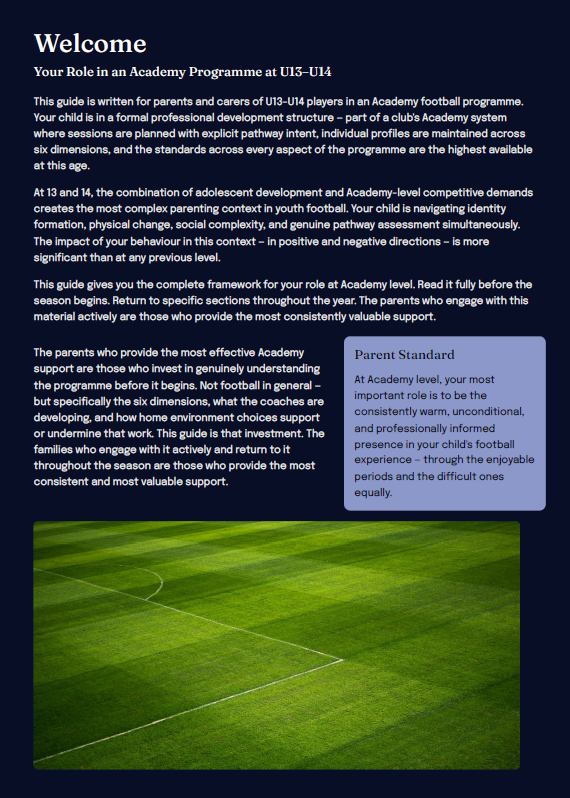 U13–U14 Academy Football Development Framework (Parents)
