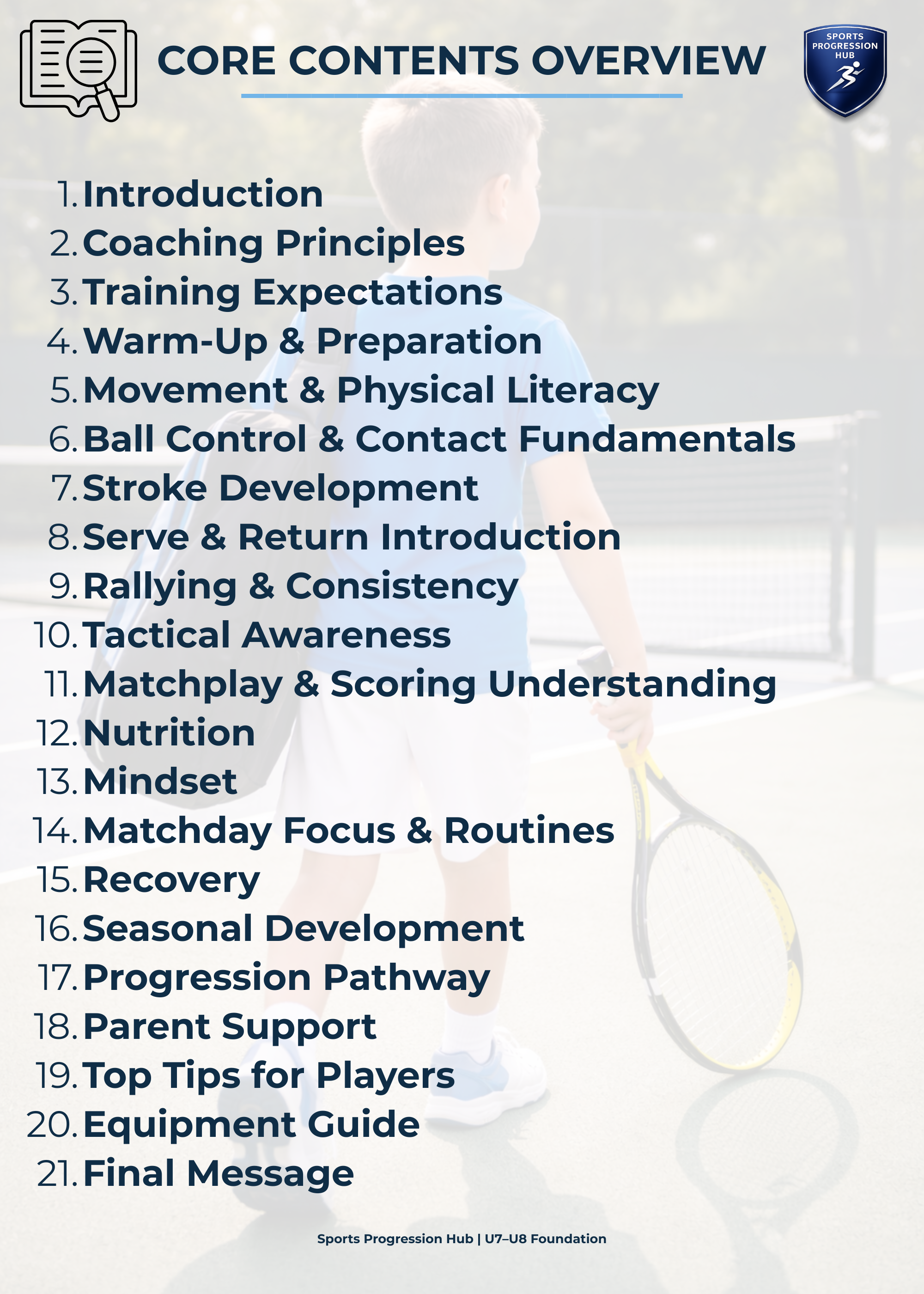 Tennis Development Guide - U7/U8 (Foundation Edition)