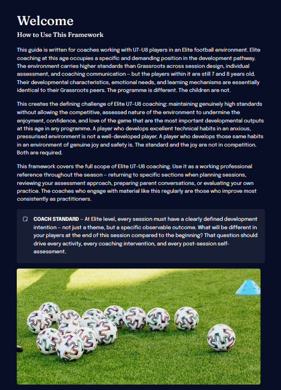 U7–U8 Elite Football Development Framework (Coaches)