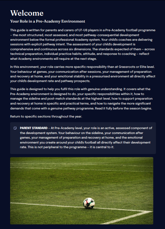 U7–U8 Pre-Academy Football Development Framework (Parents)