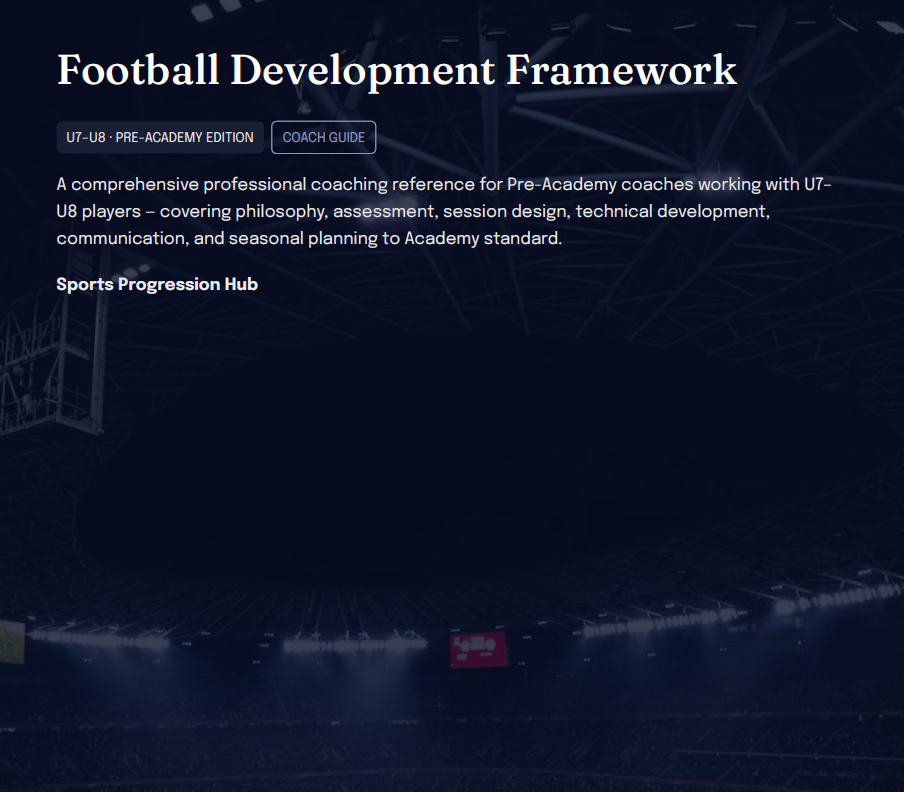U7–U8 Pre-Academy Football Development Framework (Coaches)