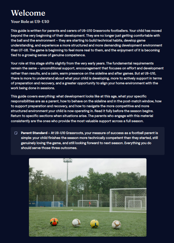 U9–U10 Grassroots Football Development Framework (Parents)