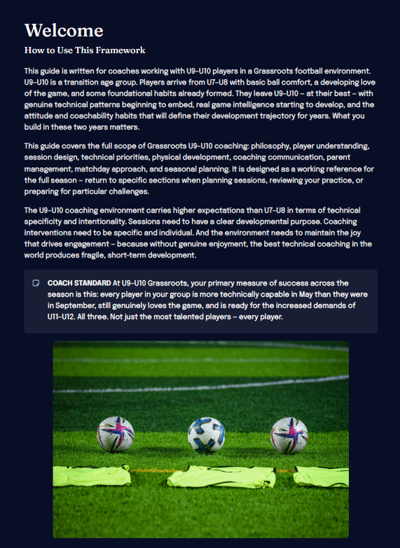 U9–U10 Grassroots Football Development Framework (Coaches)
