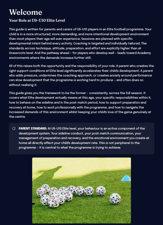U9–U10 Elite Football Development Framework (Parents)