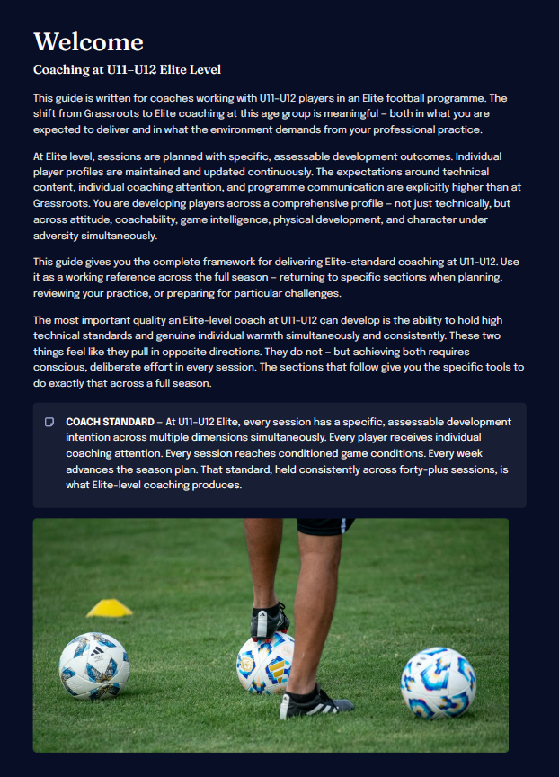U11–U12 Elite Football Development Framework (Coaches)