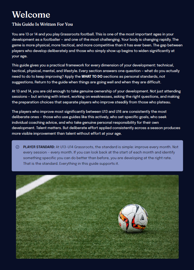 U13–U14 Grassroots Football Development Framework (Players)