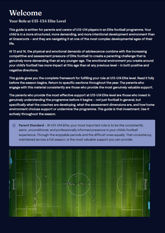 U13–U14 Elite Football Development Framework (Parents)
