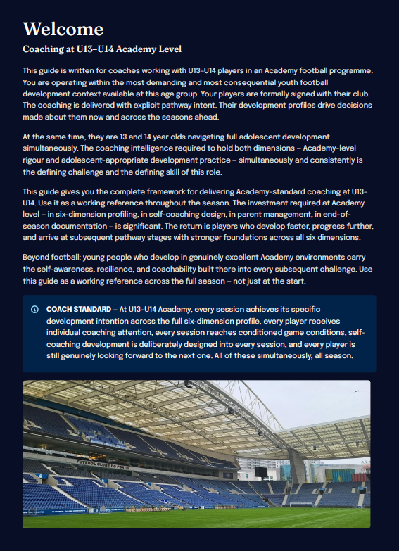 U13–U14 Academy Football Development Framework (Coaches)