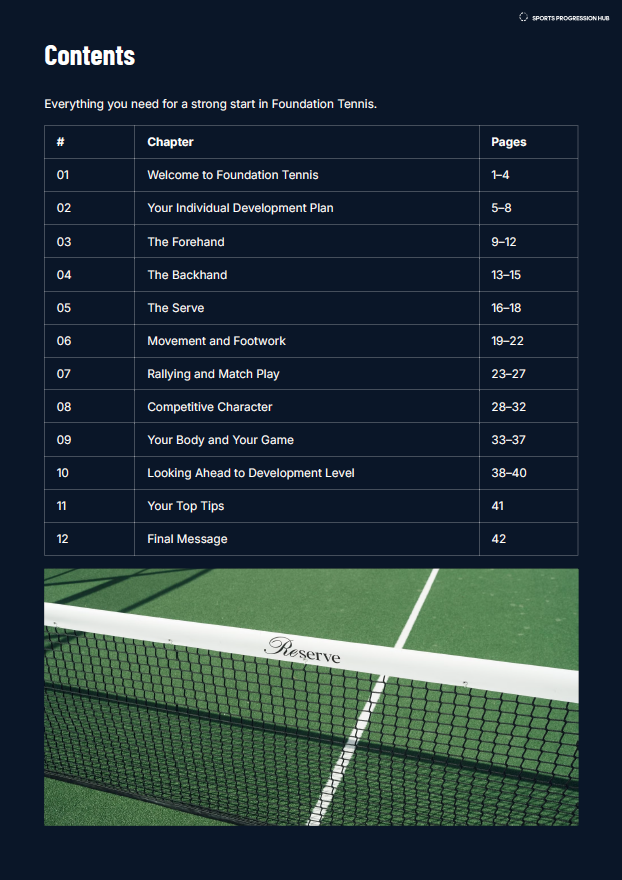 U7-U8 Tennis Foundation Player Guide