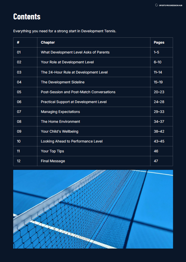 U7-U8 Tennis Development Parent Guide
