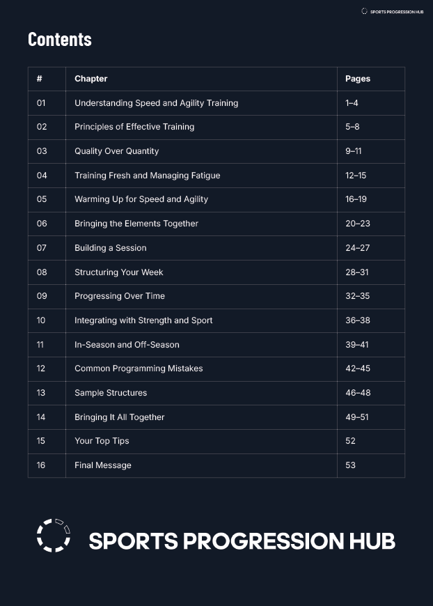 Building Your Speed and Agility Programme